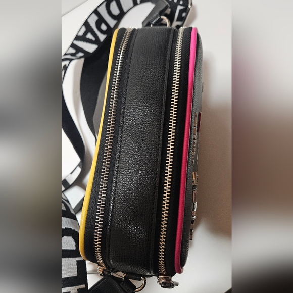 NWT Karl Lagerfeld Black Crossbody Bag with Pink Accents - Picture 6 of 8